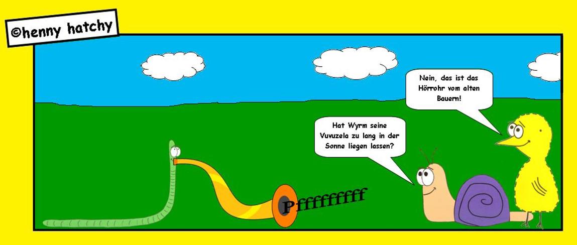 Henny hatchy Sniggel Wyrm Plumbee jimjams Kken Spinne Schnecke Hummel Regenwurm Wurm Comic Cartoon Vuvuzela Wm Weltmeisterschaft Sdafrika 