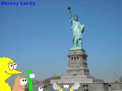 henny hatchy Freiheitsstatue New York USA henny hatchy Sniggel Geschenk Henny hatchy Sniggel Wyrm Plumbee jimjams Kken Spinne Schnecke Hummel Regenwurm Wurm Comic Cartoon